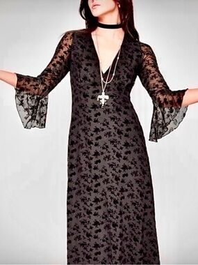 🖤Disturbia🖤 - Black Floral Mesh Layered Maxi Dress (UK 20 / 16US)